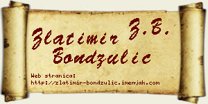 Zlatimir Bondžulić vizit kartica